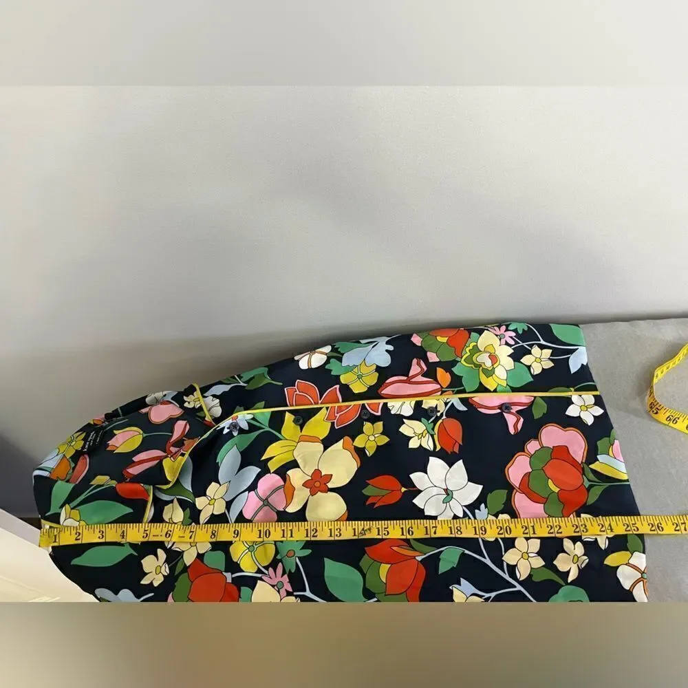 Kate Spade Flower Bed Floral-Print Twill Pajama Shirt NWT Size S